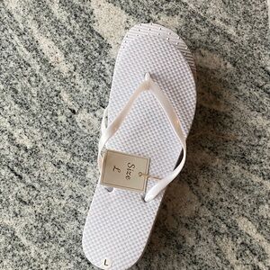 White Flip Flops for Women large, NWT